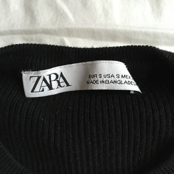 Zara Ribbed Quarter Sleeve High Neck Sweater Shirt - Picture 2 of 8